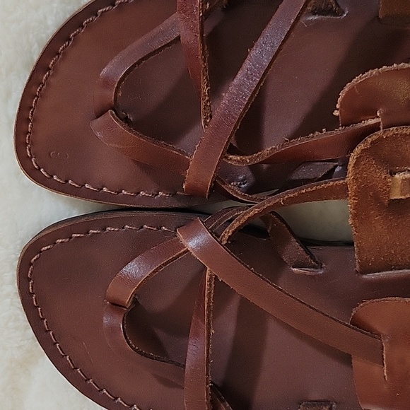 DARK BROWN GENUINE LEATHER SANDAL SIZE 6 - Picture 6 of 10